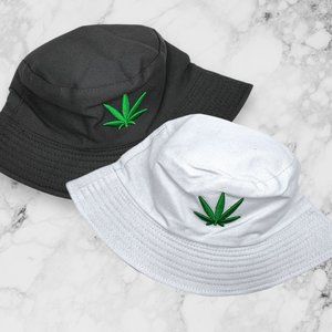 420 Embroidered Leaf Bucket Hat